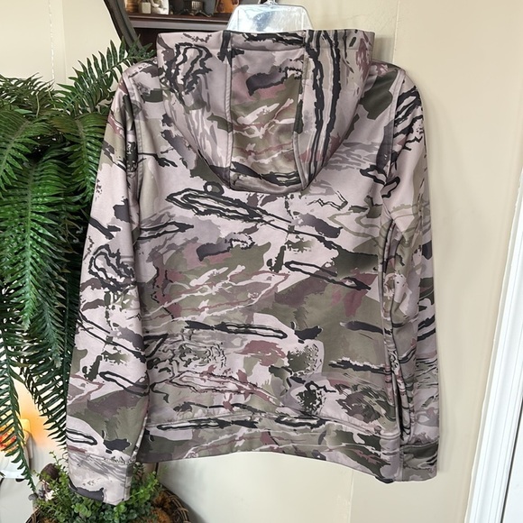 Under Armour Storm Camouflage Hoodie Embroidered Logo Fleece Lined Hunting - Picture 8 of 15